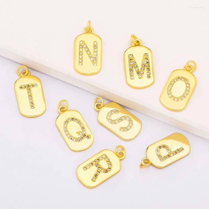 Pendant Necklaces Alphabet Initial Letter Charms Copper Zircon For DIY Necklace Family Name Handmade Jewelry Accessories Making Supplier