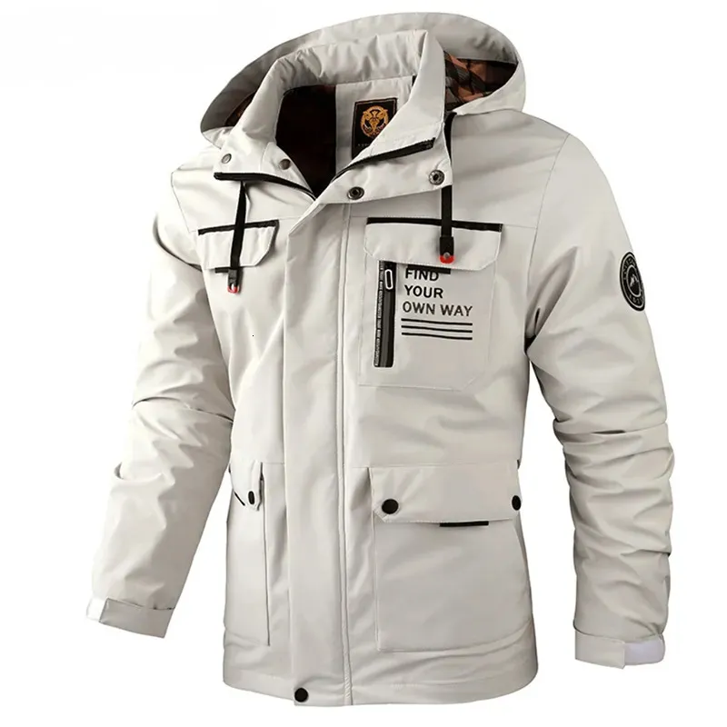 Herenjassen Mode Casual Windjack Capuchon Man Waterdichte Outdoor Soft Shell Winterjas Kleding Warm Grote Maat 230927