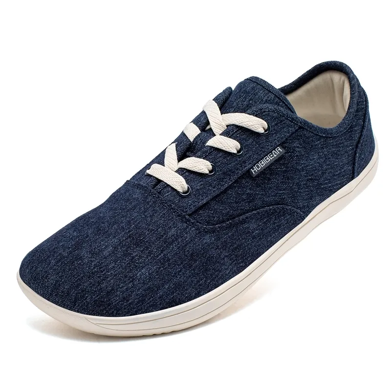 Sapatos de vestido HOBIBEAR Mens Minimalista Lona Descalça | Tênis fashion de largura larga com sola zero drop 230927