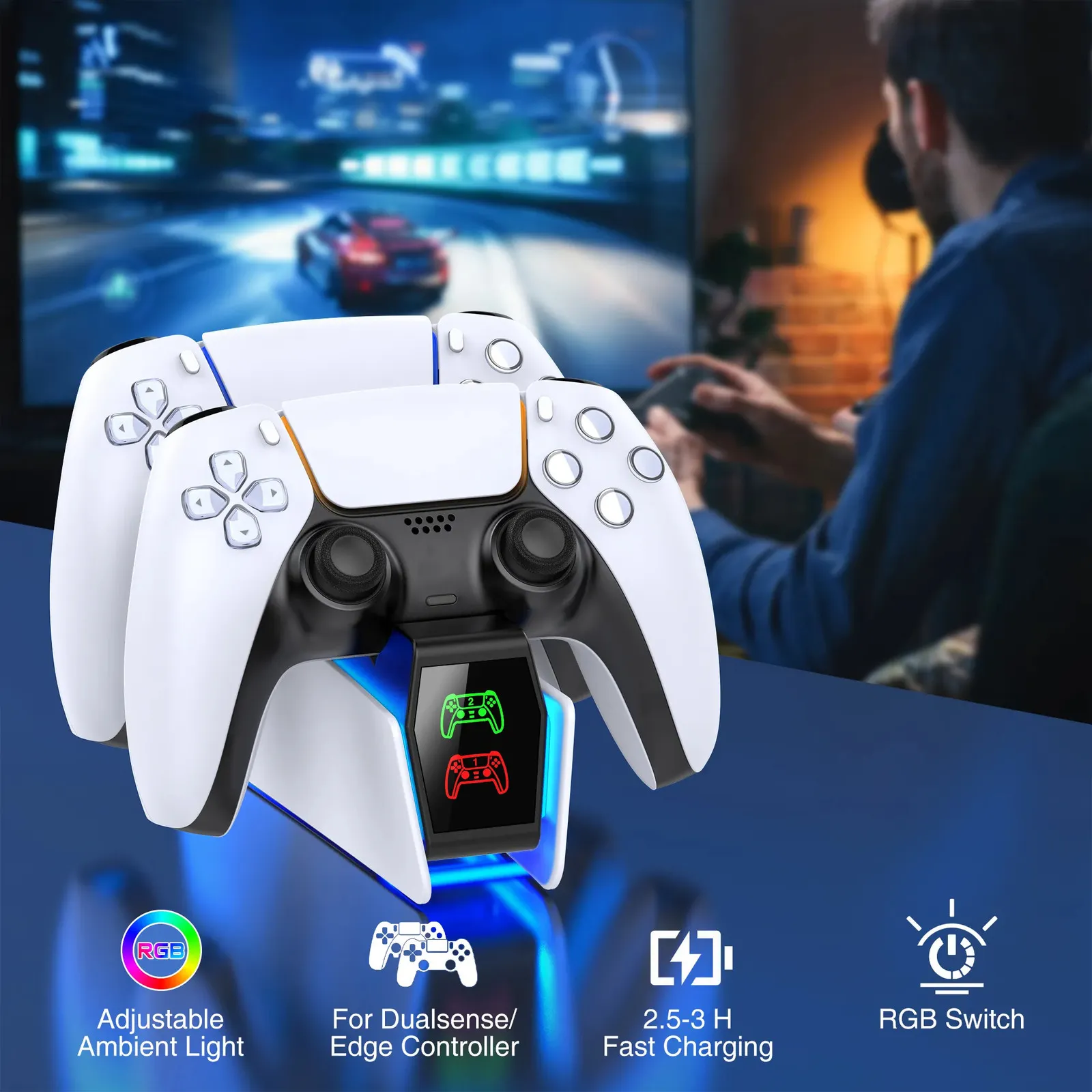 Caricabatterie Stazione Di Ricarica DualSense Gamepad PS5 Supporto