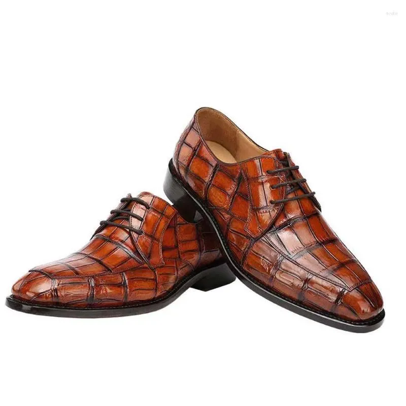 Классические туфли Hulangzhishi, мужские формальные туфли из крокодиловой кожи