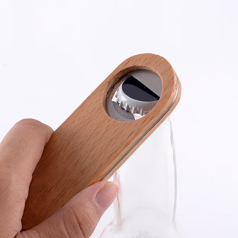 Sublimation Woodens Hotel Flat Board Speed Bottles Opener Home Beer Cap Wooden Cover Wood Bottle Opener