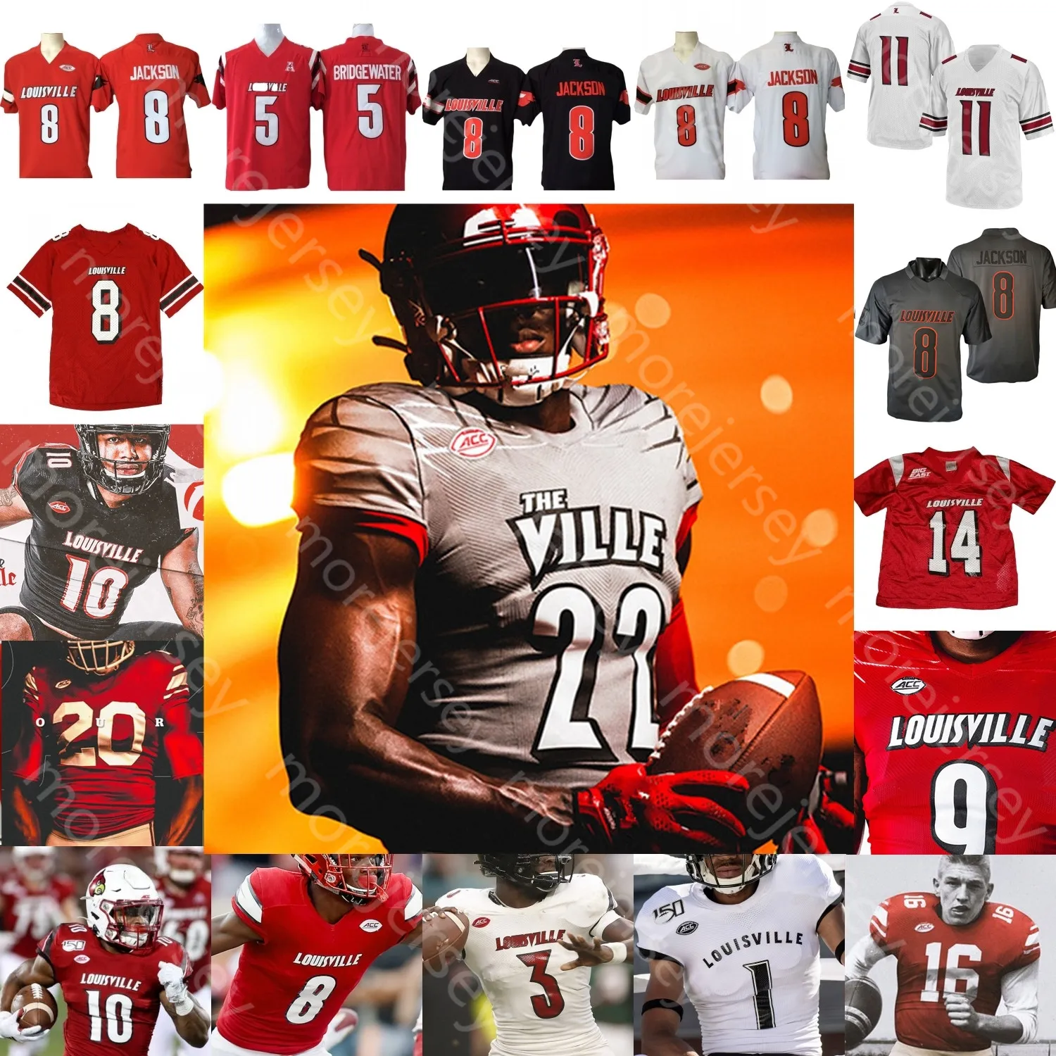 Maillot de football de Louisville NCAA College Jack Plummer Lamar Jackson Jamari Thrash Kevin Coleman Isaac Guerendo Devin Neal Cam'Ron Kelly Unitas Teddy Bridgewater