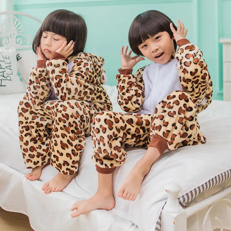 Girls leopard print pjs sale