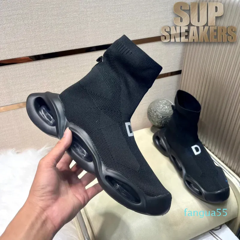 2023-designer strumpor skor klassiska män kvinnor avslappnade sneakers stretch mesh teknisk massagtränare mode vit svart plattform gummibotten sko