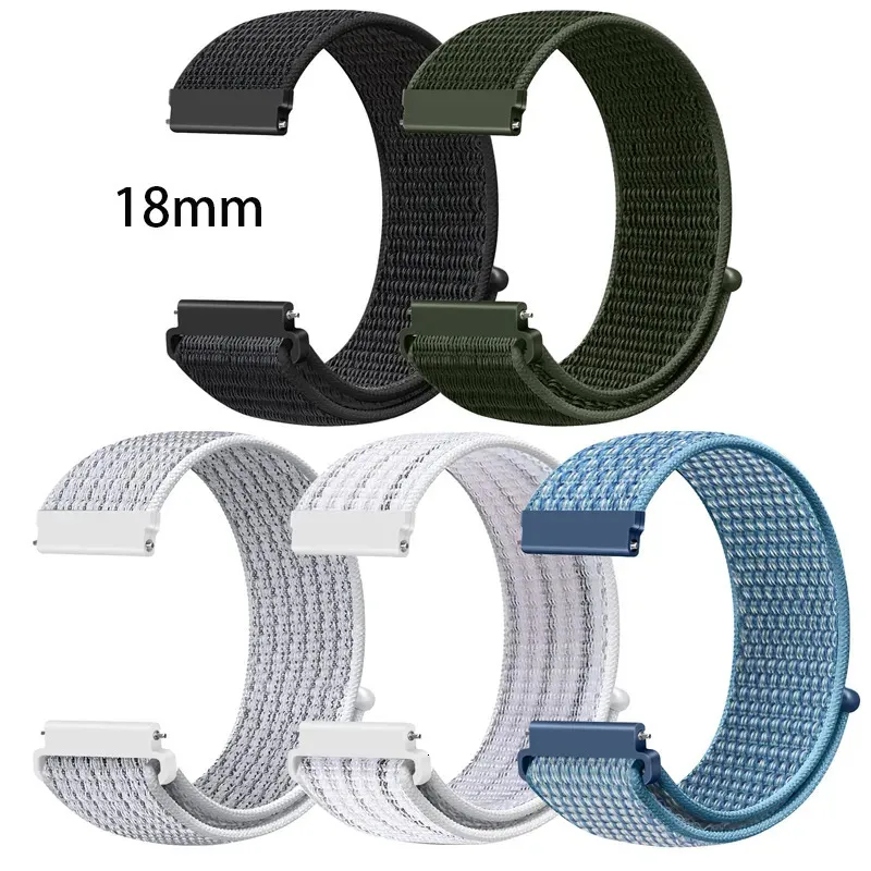 Titta på band 18 mm nylonslinga för xiaomi mi smartwatch rem kvinnor sportarmband vivoactive 4svenu 2s correa watchbands 230928