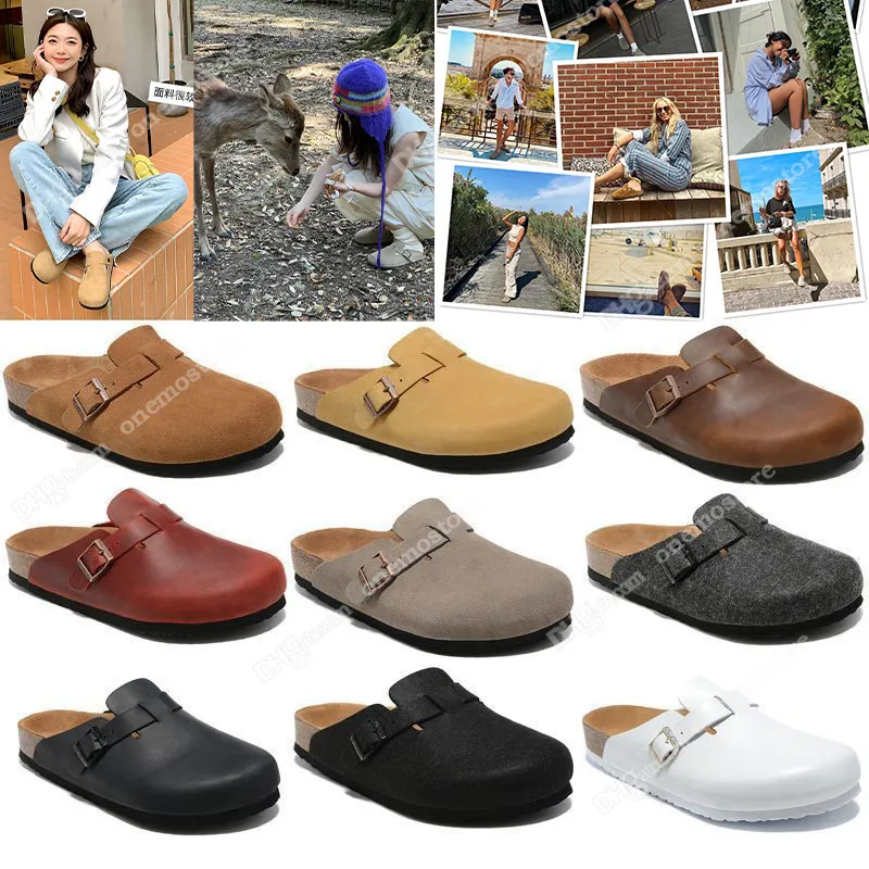 Birken Stocks High Quality Stocks Designer Boston Soft Footbed Sandals Slippers Cogs Cork Flat Fashion Summer Leather Slide Favoritstrand Arizona Mayari Mayari Mayari