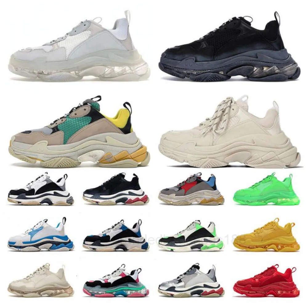 Triple S Hommes Femmes Papa Chaussures 17FW chaussures de sport Clear Bubble bottom hommes Baskets noir rouge Old Grandpa Trainer chaussures 36-45H