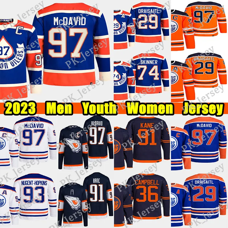 Maillot de hockey # 97 Connor McDavid 2023 Heritage Classic # 29 Leon Draisaitl Wayne Gretzky Evander Kane Ryan Nugent-Hopkins Zach Hyman Cody Ceci Stuart Skinner maillots