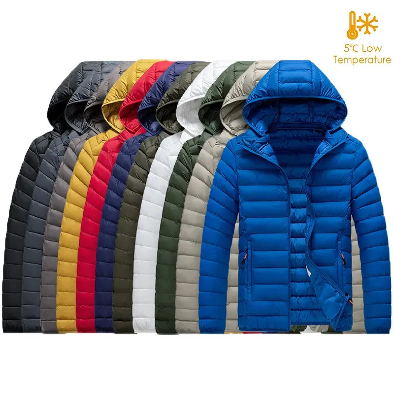 Mens Down Parkas 8xl Men Autumn Winter Warm Waterproof Jacket Coat Huven Casual Outwear Löstagbar hatt Outfits Man 230927