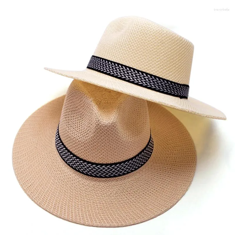 Basker sommar stråhatt för män strand sol hattar avslappnad andas manliga panama jazz mössa utomhus solskyddsmedel