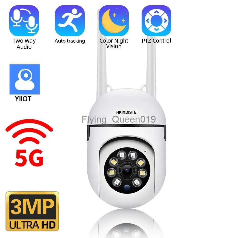 Lente CCTV 5G Dual Band Câmeras de Vigilância WiFi 3MP Câmera IP 1080P Full Color Visão Noturna Proteção de Segurança CCTV Câmera Externa YiloT YQ230928