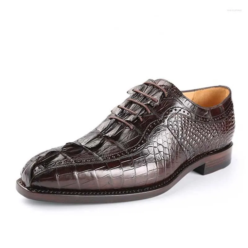 Robe chaussures Gete Crocodile cuir mâle affaires loisirs hommes formel à lacets peau pointue