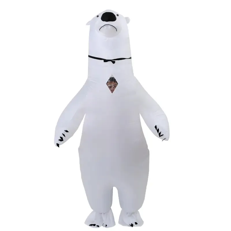 1 pièce, costume gonflable en forme d'ours polaire blanc pour adulte, costumes gonflables complets, déguisement pour fête de cosplay d'Halloween, trucs bizarres, trucs esthétiques mignons, gadgets cool,