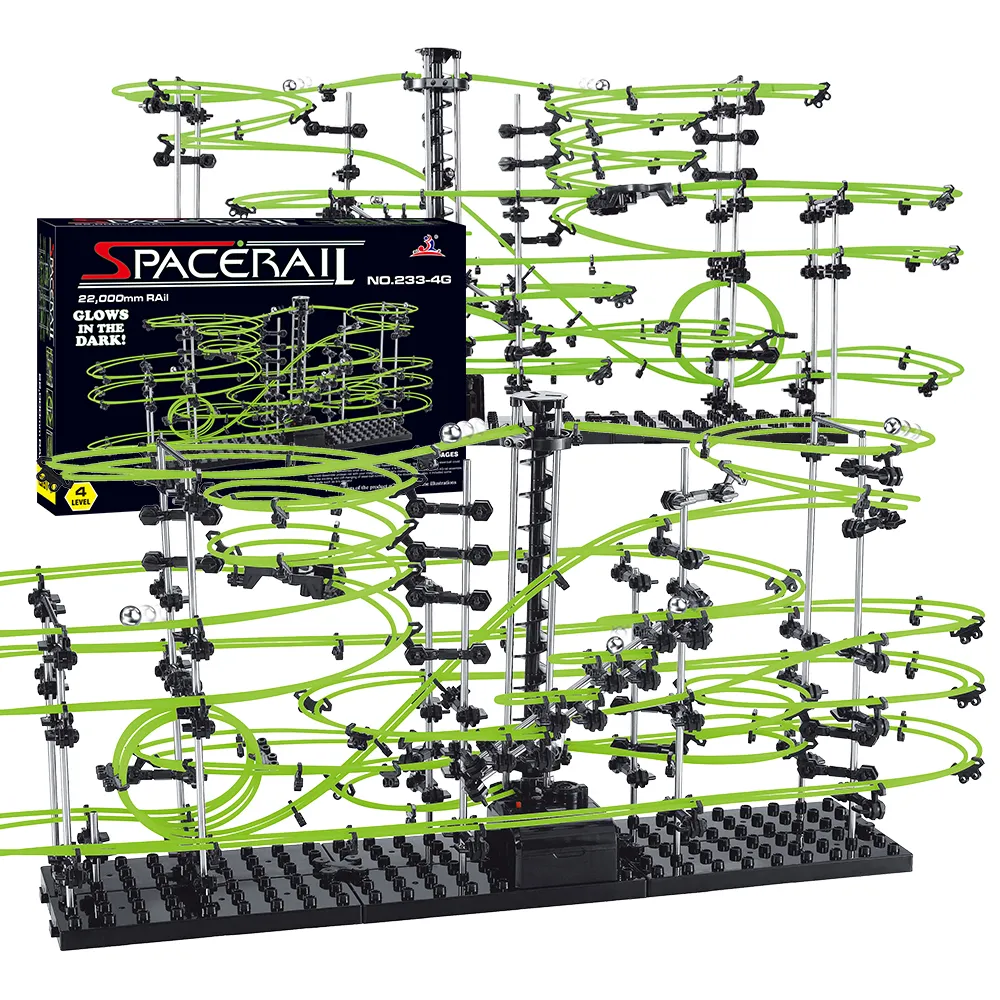 Spacerail Achtbaan Model Marmeren Run Bal Set voor Volwassenen Creatief Bouwsteenspeelgoed 488pcs Niveau 4 Lichtgevende Versie