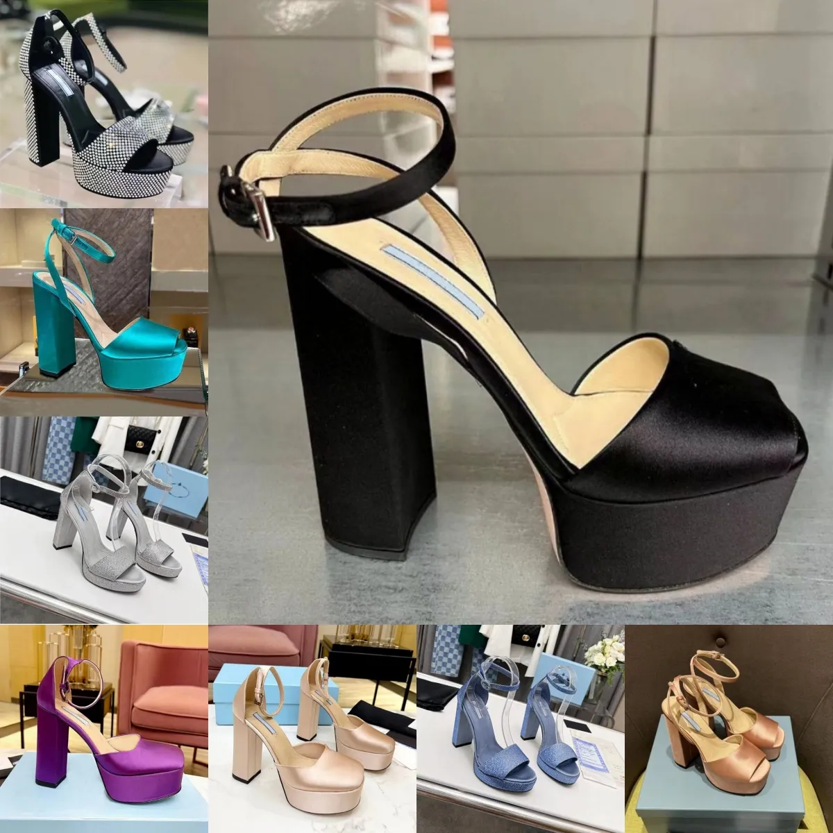 Chaussures pour femmes chaussures de marque bouton robe plate-forme sandales satin orné de perles femmes élégantes perles de mariée blanches dames pompes talons hauts mocassins talons de créateur