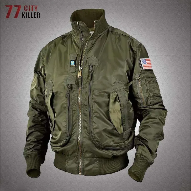 Giacche da uomo Giubbotto bomber impermeabile Outdoor Militare multitasche MA-1 Air Force Giacca a vento Cappotti Giacche tattiche da uomo Jaqueta Masculina 230927