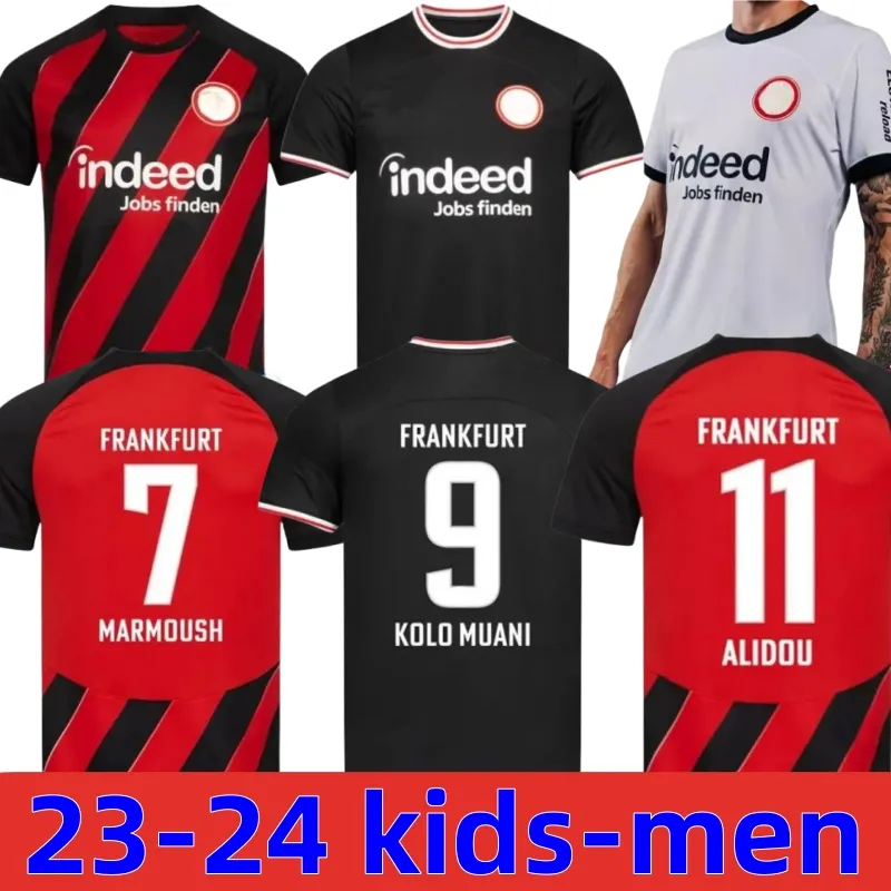 23 24 Eintracht Frankfurt Soccer Jerseys M.Gotze Chaibi Rode Sow Knauff Ngankam Aaronson Tuta Marmoush Ngankam Skhiri 2023 Men Kids Football Shirt