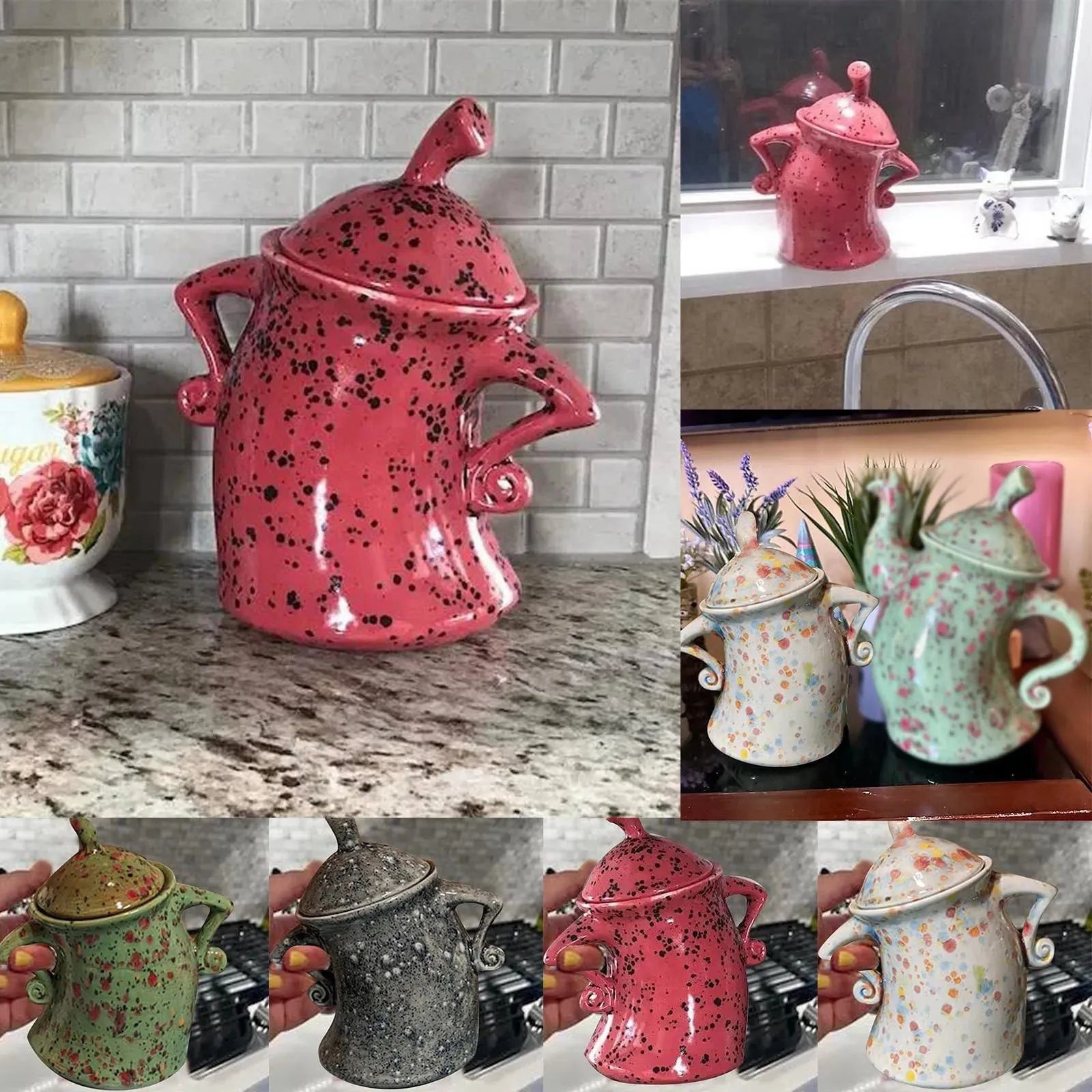 Objets décoratifs Figurines pots avec tendance mignon cuisine stockage des aliments accessoires de décoration pour la maison Kawaii 230921