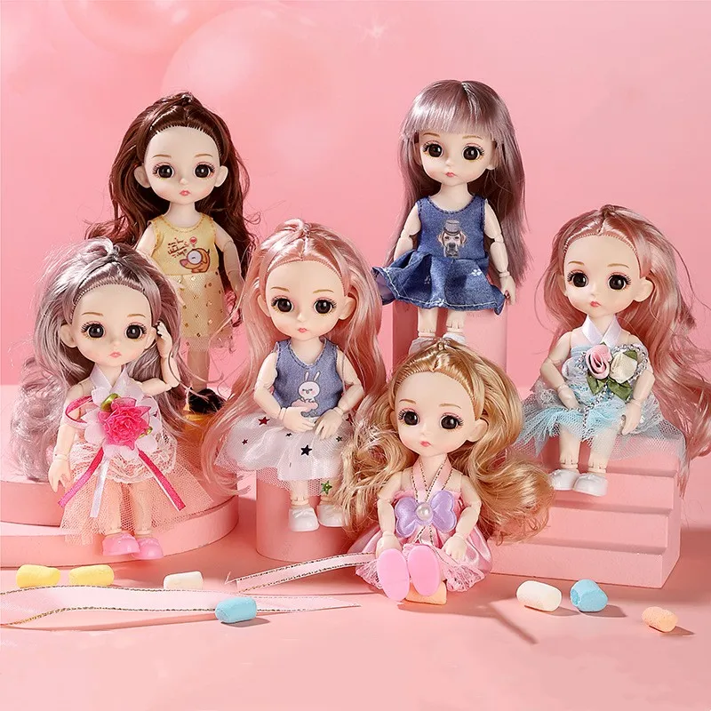 Dressable Mini Doll Toys Princess Girl Doll Set Cute Pink Lori