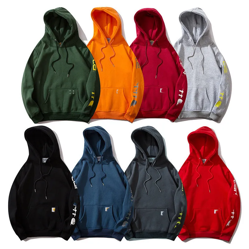 Mens Hoodies Carhart 편지 인쇄 후 까마귀 겨울 풀오버 힙합 스웨트 셔츠 남자 여자 가을 스웨트 셔츠 점퍼