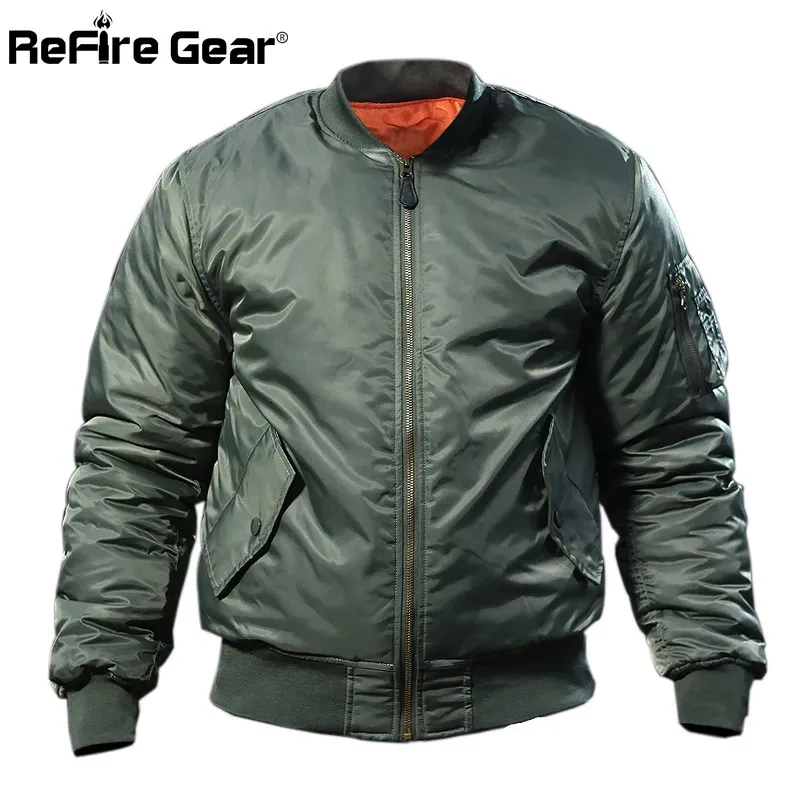 Jaquetas masculinas MA1 Exército Força Aérea Fly Pilot Jaqueta Militar Airborne Flight Tactical Bomber Jaqueta Homens Inverno Quente Motocicleta Down Coat 230927