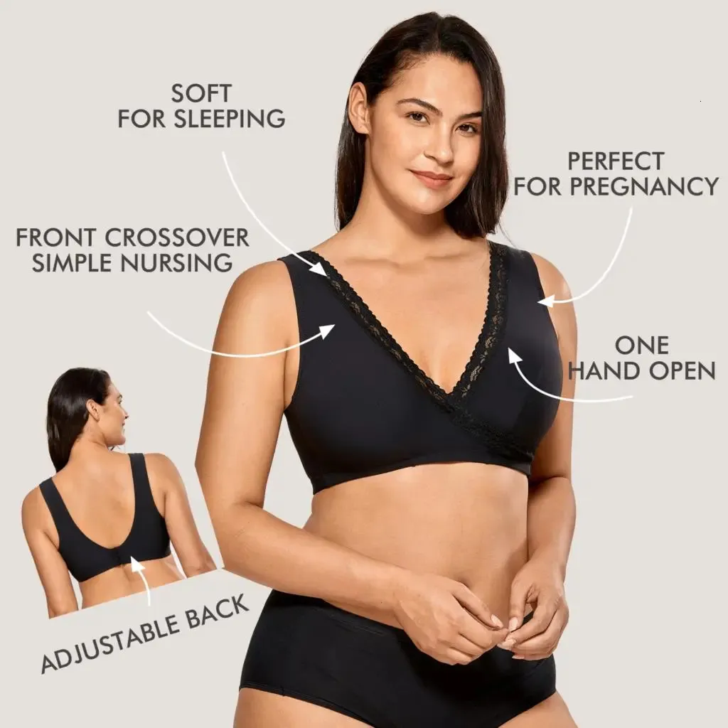 Wireless Maternity Nursing Bra For Breastfeeding Soft, Wide, And  Comfortable With Padded Shoulder Straps Plus Size Options Available DD, E,  F, G From Bong08, $23.79