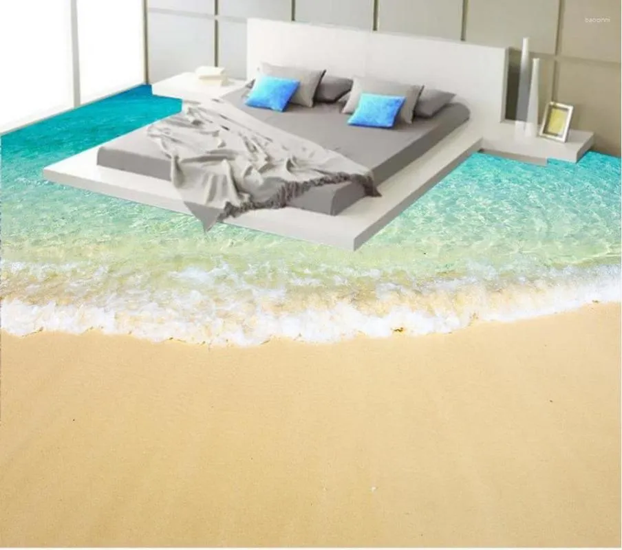Wallpapers Beach Floor Wallpaper 3d For Bathrooms Living Room Custom Po