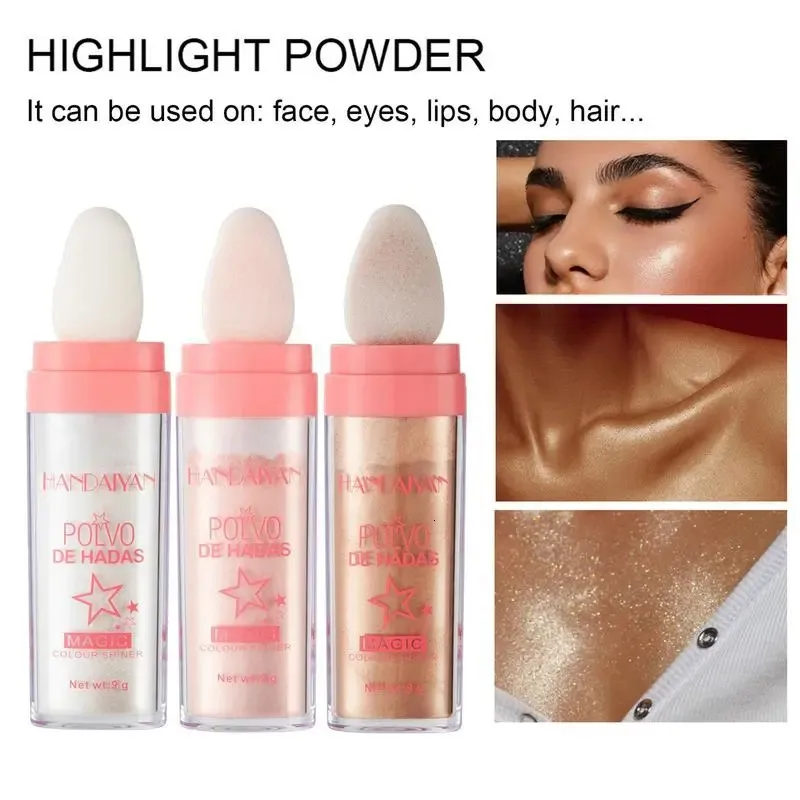 Concealer Sdotter Highlighter Powder Loose Glitter Lighten Sparkle Shimmer Pink Blusher Stick Face Body Makeup Cosmeti 230927