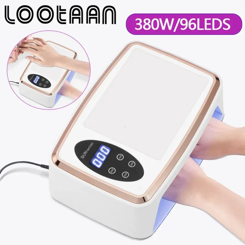 Nail Dryers 380W Lamp With Hand Pillow 96LED UV Drying Rest Holder High power Quick drying Polish Baking 230927