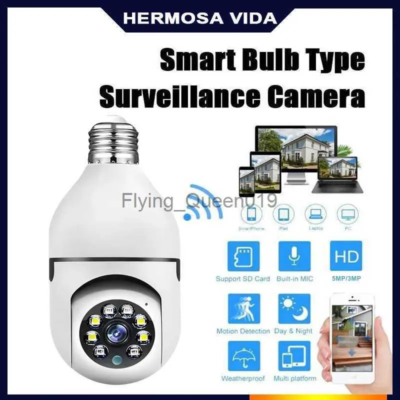 CCTV -lins 3MP 2MP IP -glödlampaövervakningskamera AI Human Detect Night Vision Wireless Home Camera CCTV Video Security Baby Monitor Video YQ230928