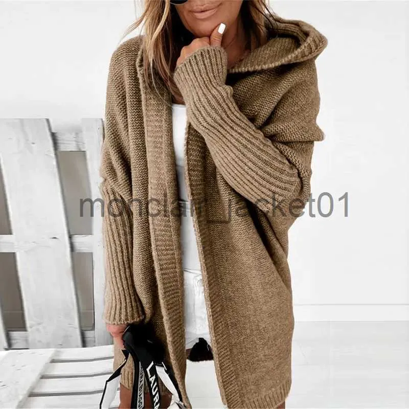Maglione Cardigan Con Cappuccio In Morbida Lana Di Pecora Calda Da Donna, Manica A Pipistrello, Allentato, Di Media Lunghezza, Casual, i, Autunno 2024, Inverno Da 11,1 € | DHgate