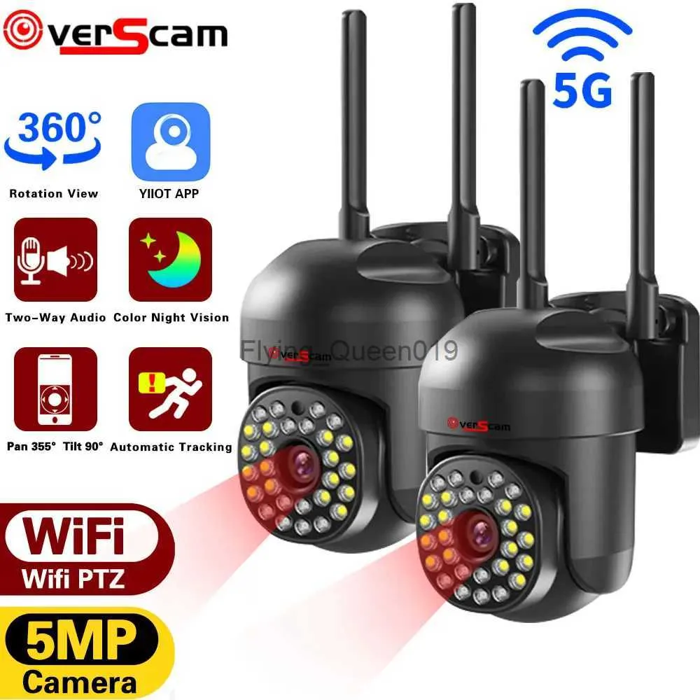 CCTV -lins 5MP IP -kamera HD PTZ AI Human Tracking CCTV Night Vision Full Color Smart Outdoor 5G WiFi Surveillance Camera Home Security YQ230928