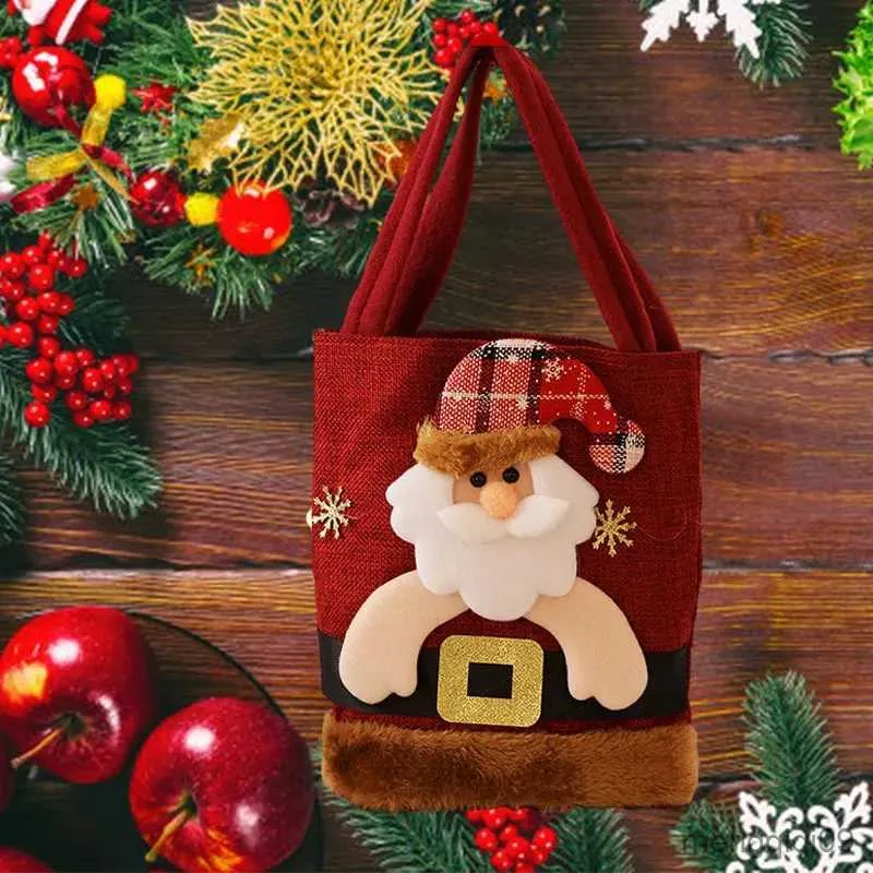 Christmas Decorations Christmas Handbag Snowman Gift Bag Children's Gift Bag Candy Bag Merry Christmas Decor Hand Package New Year