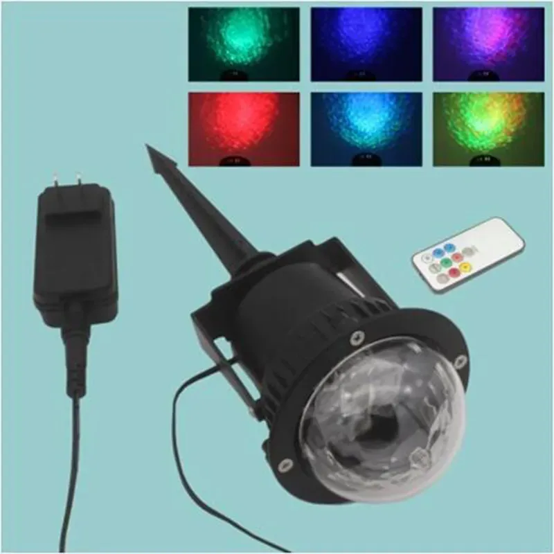 Water Ripple Effect Laser Projector Ocean Wave LED Stage Light DJ Disco Strobe Lighting with Remote for Bar Home Party KTV Clubs Wedding