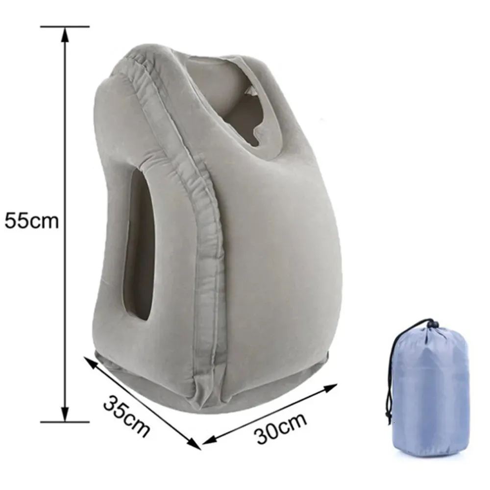 Travesseiro atualizado almofada de ar inflável viagem encosto de cabeça queixo almofadas para avião avião carro escritório resto pescoço nap travesseiros 230626
