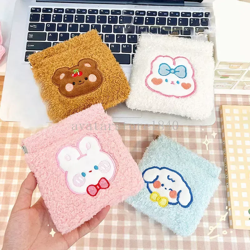 Cute Portable Coin Bags Small Money Wallet Coin Purse with Creative Pop-up Sanitary Napkin Organizer Key Card Storage Bags