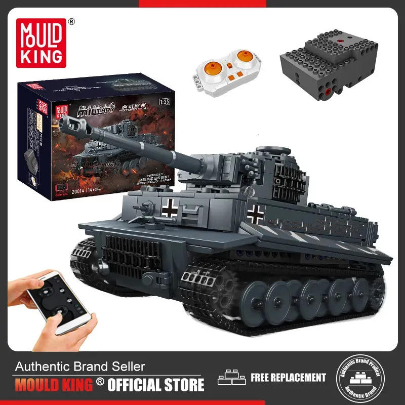 Blocks MOULD KING 20014 Technical Remote Control Tank Building Blocks  Military Battle Tank MOC Bricks Educational Toys Birthday Gifts 230928 From  53,48 €