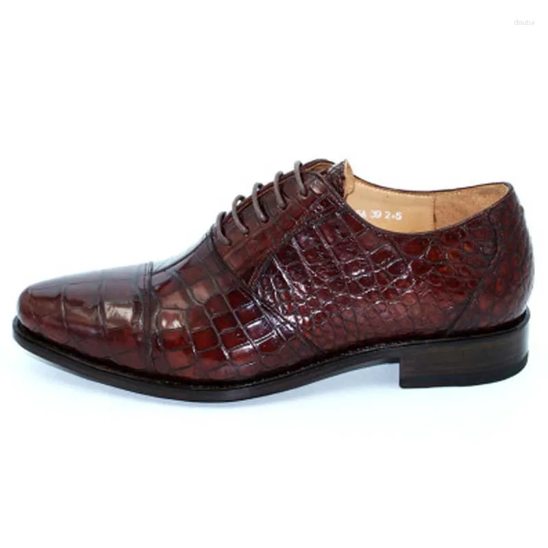 2025dress Shoes Hubu Crocodile Leather Men Men Poined Trend Business