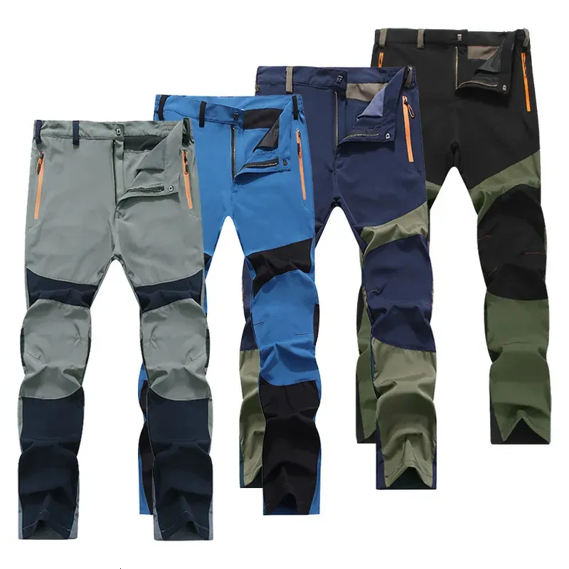 Calças masculinas homens caminhadas calças de acampamento desgaste resistente secagem rápida anti uv calça impermeável calças elásticas escalada trekking verão 230927