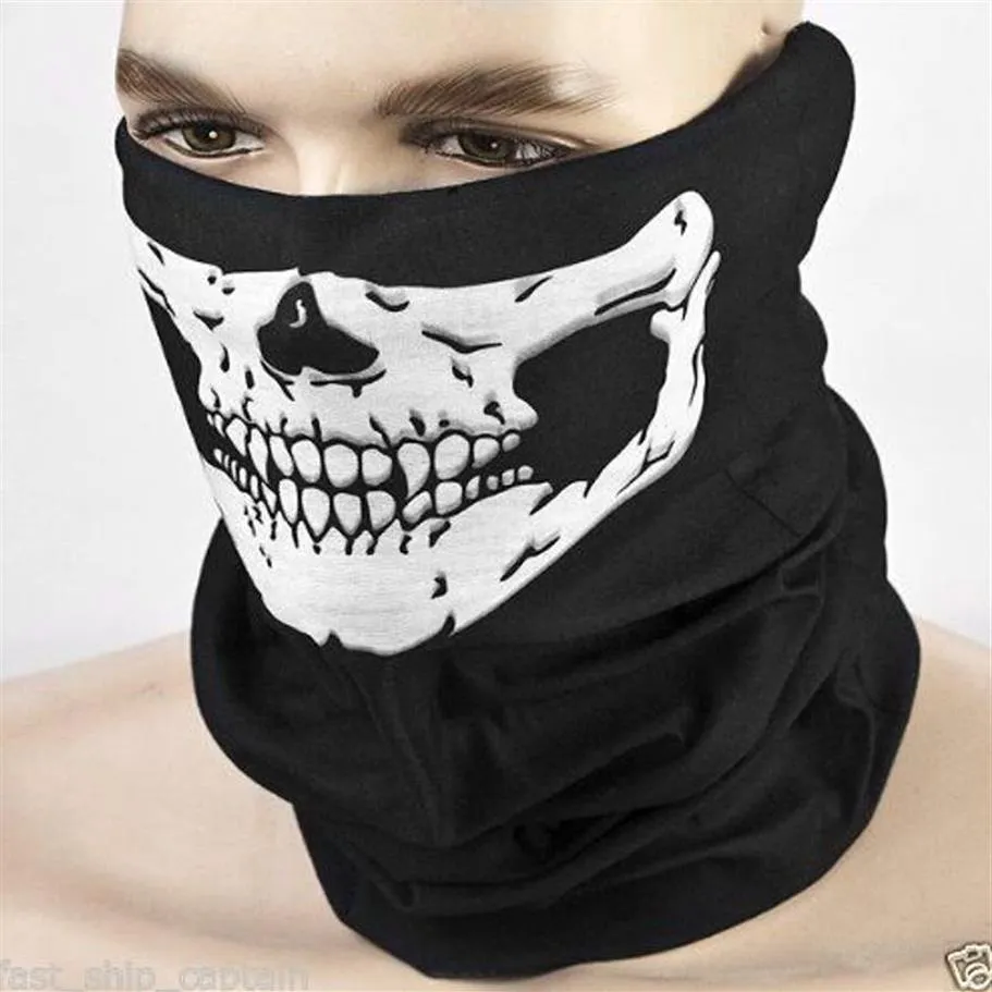 Nouveau squelette voile extérieur moto vélo Multi chapeaux chapeau écharpe demi visage masque casquette cou fantôme écharpe Halloween Mask2321