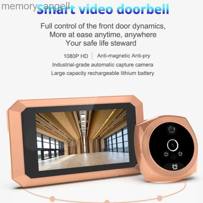 Doorbells 3.5 inch 2 million high-definition night vision detection video rechargeable card insertion video screen intelligent electronic YQ230928