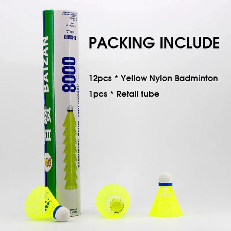 Piłki 12pcs nylonowa plastikowa badminton do treningu zewnętrznego użycia trwałego 230927