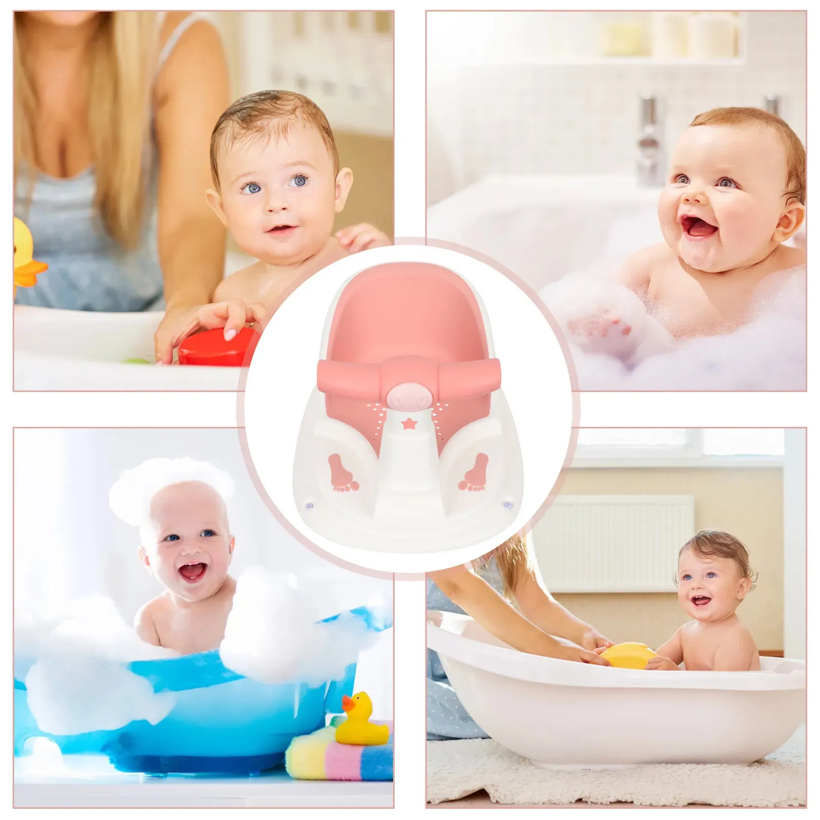 Bañeras Asientos Asiento de baño para bebés Asientos de asiento de  seguridad para bebés Bebés sentados Tomar bañera Silla para niños pequeños  Bañera