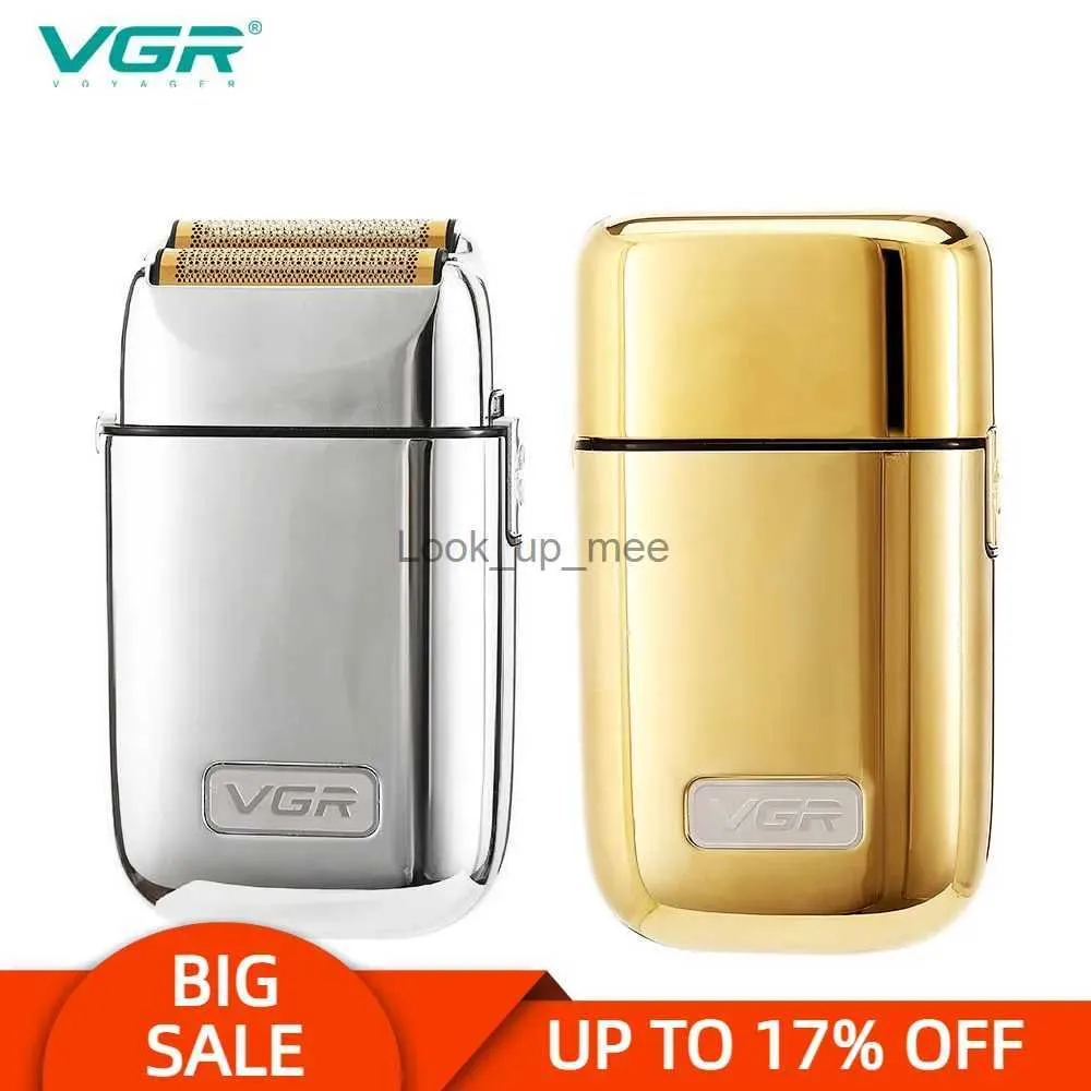 Electric Shaver VGR 398 Electric Shaver Personal Care USB Mini Mini Face Razor Chargable Portable Full All Metal Leather Case Resisrocating V398 YQ230928