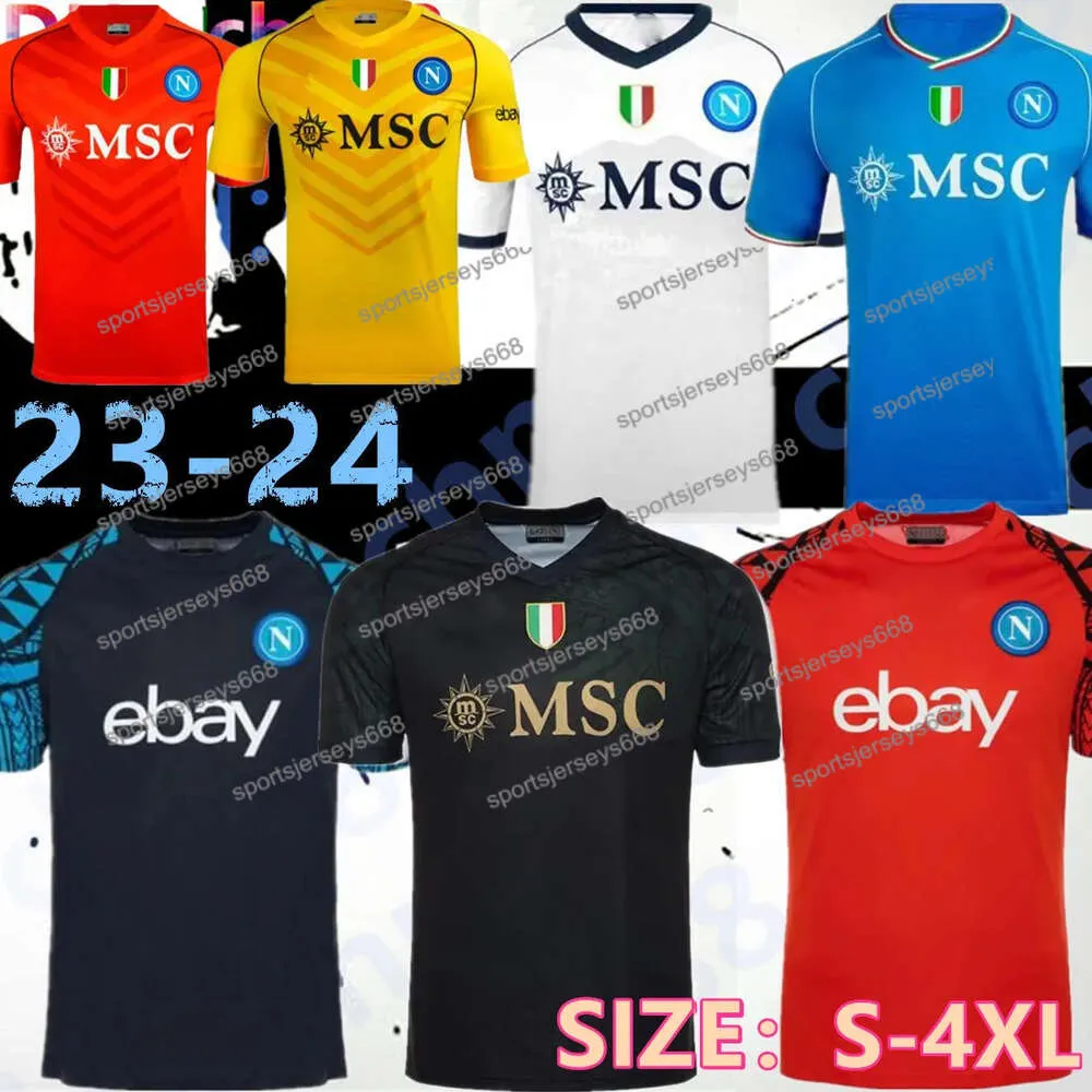 4XL 23 24 Maillots de football Napoli Maglia Naples 2023 Zielinski Anguissa Olivera Kvaratskhelia Maillot de football Osimhen Lozano SSC Napoli