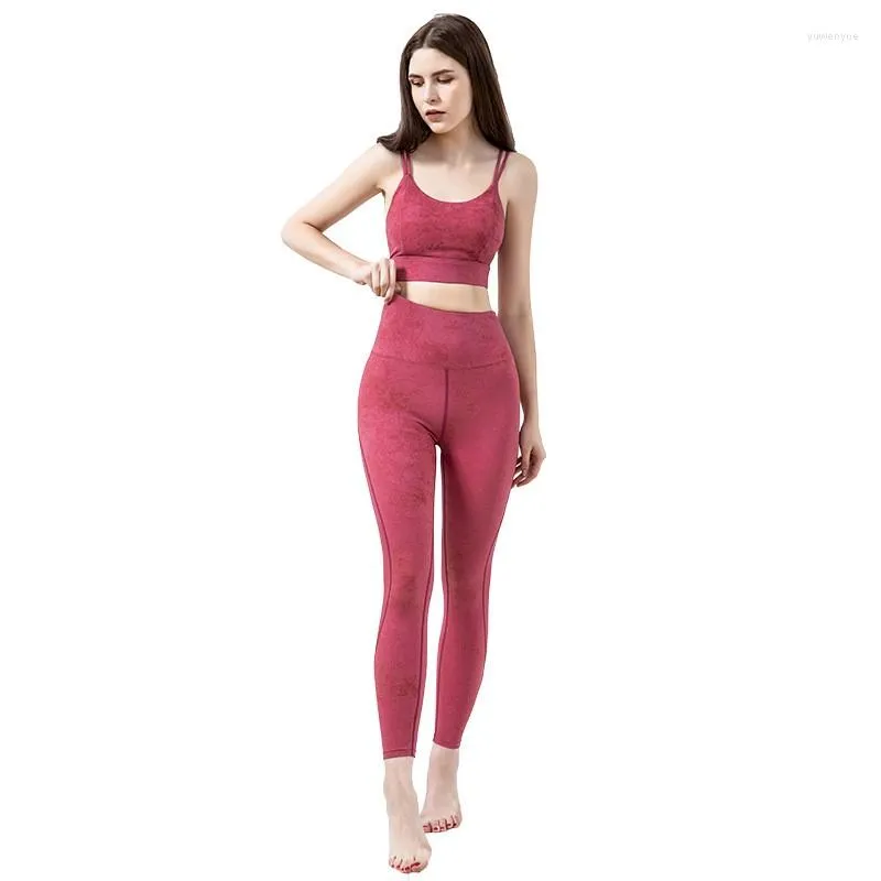 Ethnic Clothing African Fashion Casual Sports Yoga Cycling Pants Set Sexy Backless Strappy Camisole Tight Elastic Trousers Two Piece 2023 XL