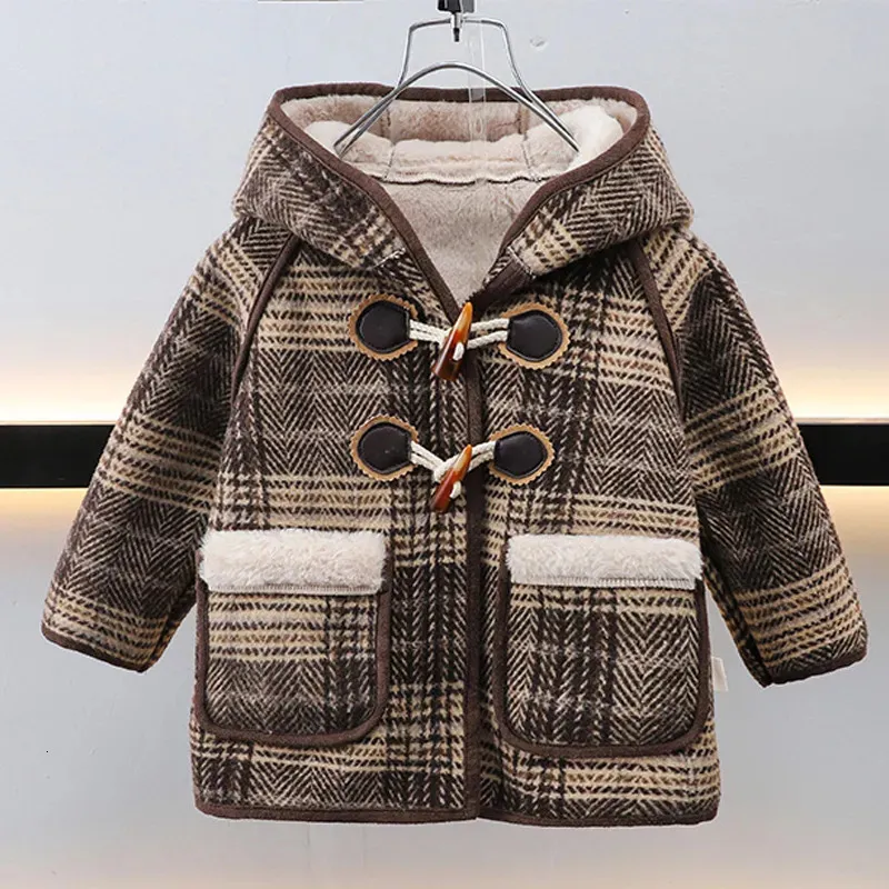 Manteau en duvet enfants vestes d'hiver pour garçons manteaux uniforme scolaire adolescents chaud Plaid vêtements d'extérieur coupe-vent hauts vêtements pour enfants 26812 année 230928