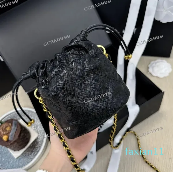 DHgate.com:23P Women Designer Mini Drawstring Bucket Bag Caviar Leather ...