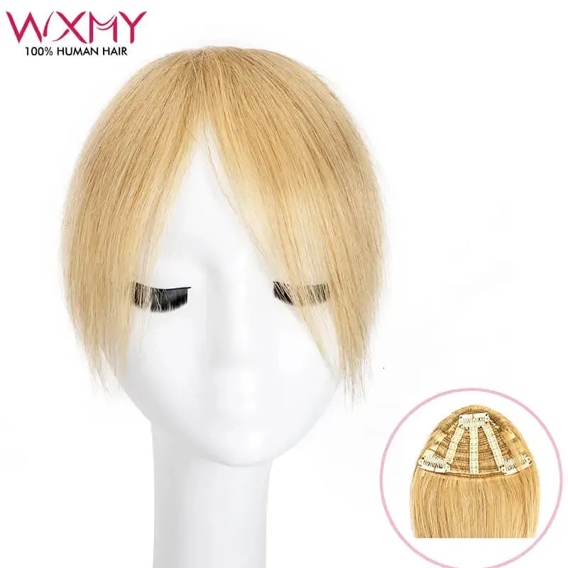 Натуральные кружевные заколки для человеческих волос с челкой, 7 штук, Remy Straight, медовый блондин, цвет, на клипсе с 3 230928